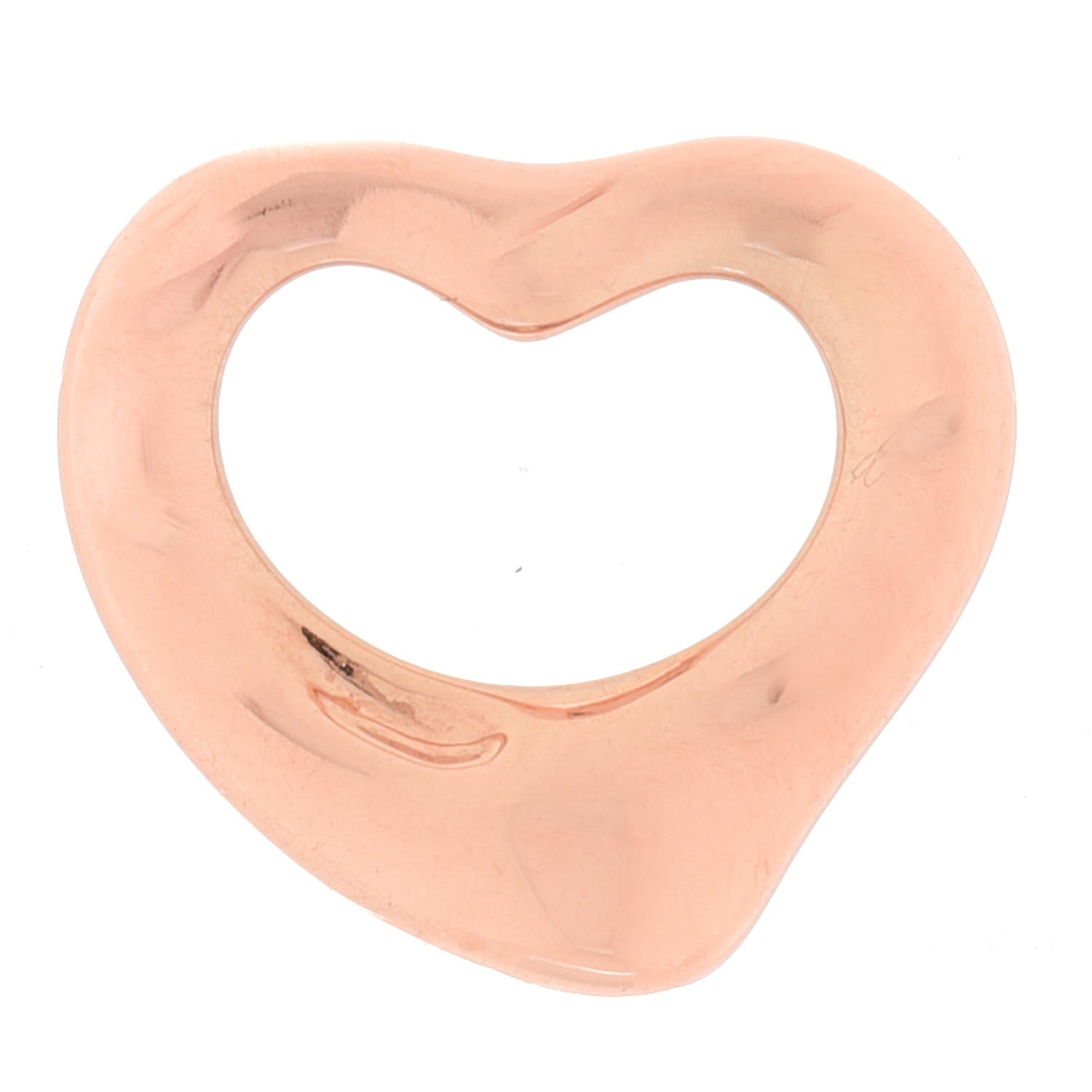 Tiffany 18K Rose Gold 11mm Elsa Peretti Open Heart Pendant 1 of 3