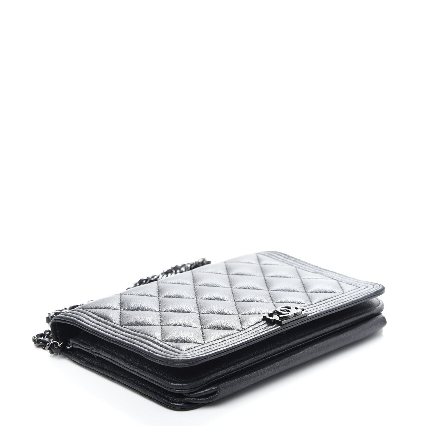 Caviar Quilted Boy Wallet On Chain WOC So Black