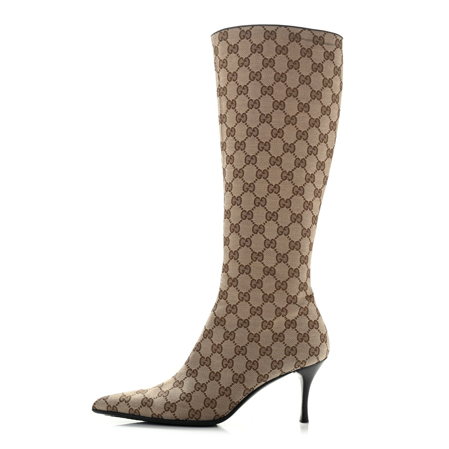 Gucci Monogram Womens Tall Boots 10.5 Brown 1 of 8