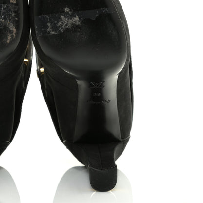 Louis Vuitton Suede Lace Up Ankle Boots 39 Black 10 of 14