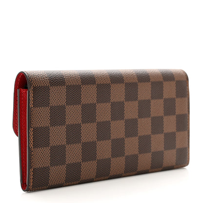 Louis Vuitton Damier Ebene Emilie Wallet Red 3 of 8