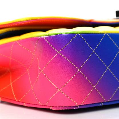Chanel Calfskin Quilted Medium Rainbow Double Flap Multicolor 9 of 11