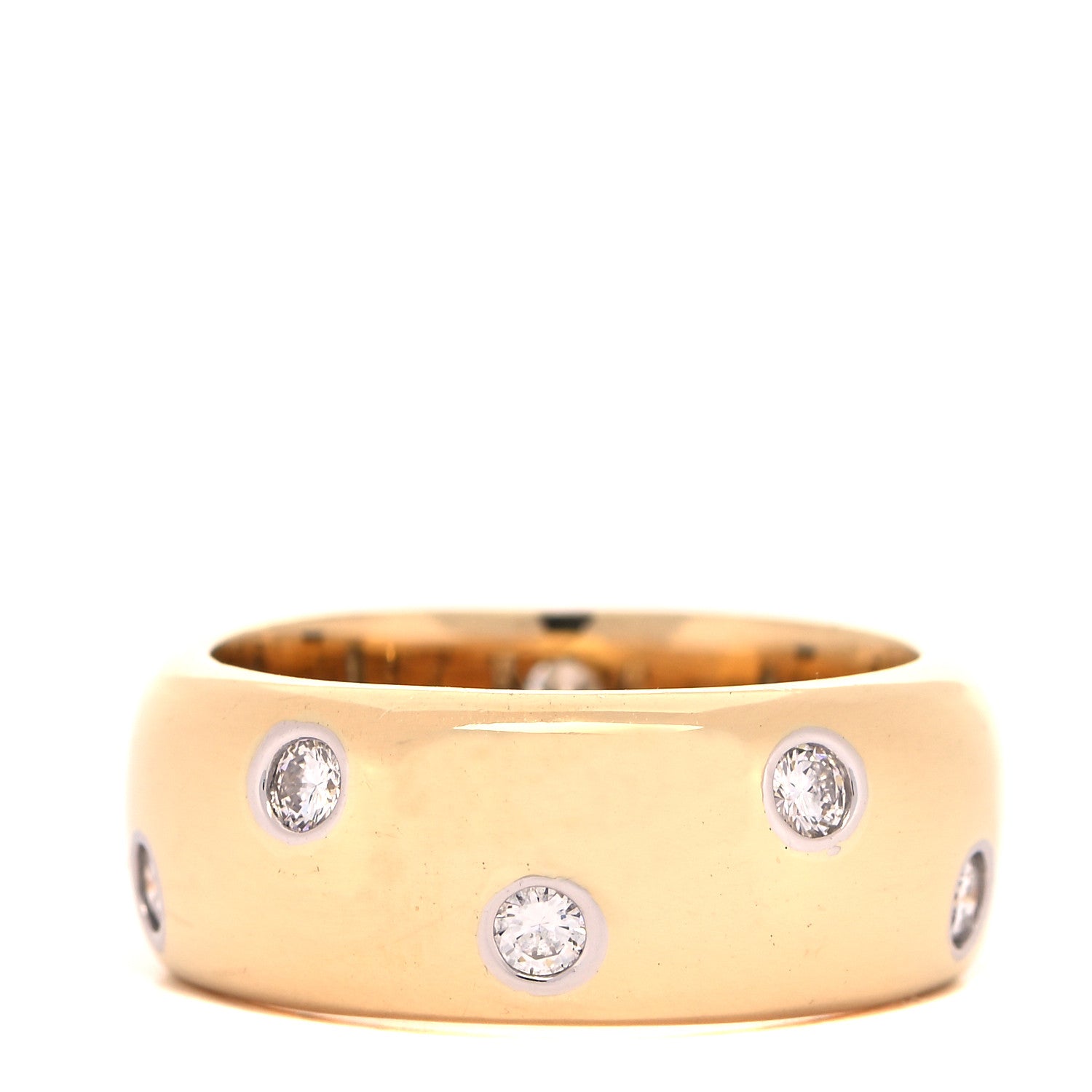 Tiffany 18K Yellow Gold Platinum Diamond Wide Etoile Band Ring 52 6 3 of 3
