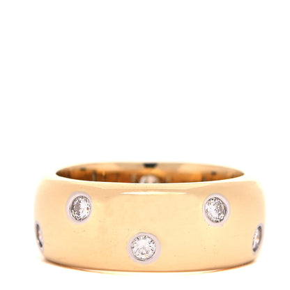 Tiffany 18K Yellow Gold Platinum Diamond Wide Etoile Band Ring 52 6 3 of 3