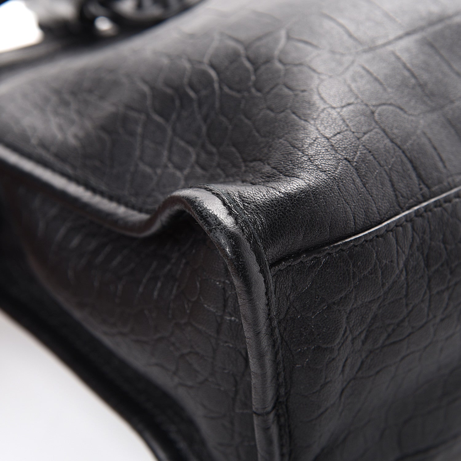Balenciaga Matte Supple Lambskin Crocodile Embossed Classic Black Hardware S City Black 12 of 12