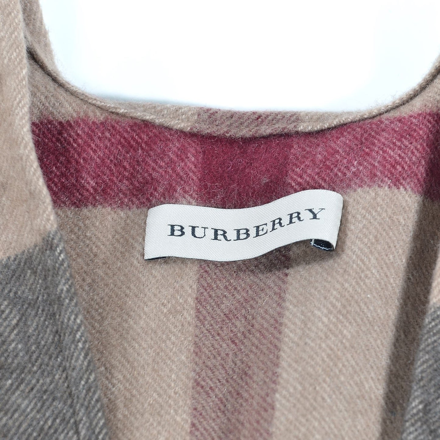 Merino Wool Cashmere Collette Smoked Check Cape Scarf Scarf Trench