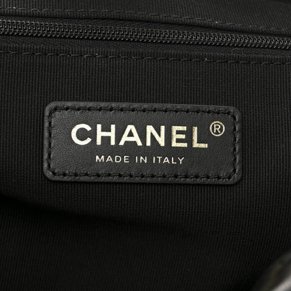 Chanel Suede Calfskin Shiny Lambskin Quilted Small Coco Base Shopping Bag Beige Black 6 of 10