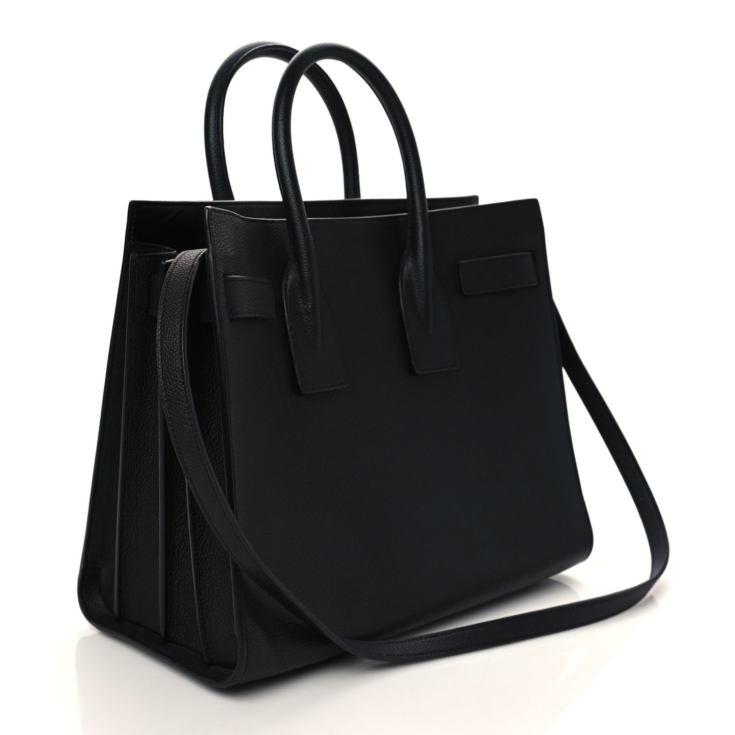 Grained Calfskin Small Sac De Jour Black