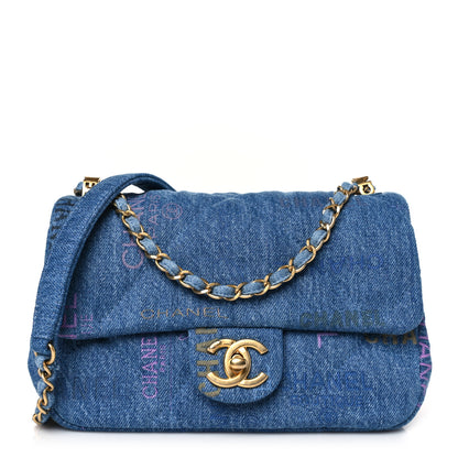 Chanel Denim Quilted Mini Denim Mood Rectangular Flap Blue Multicolor 1 of 9