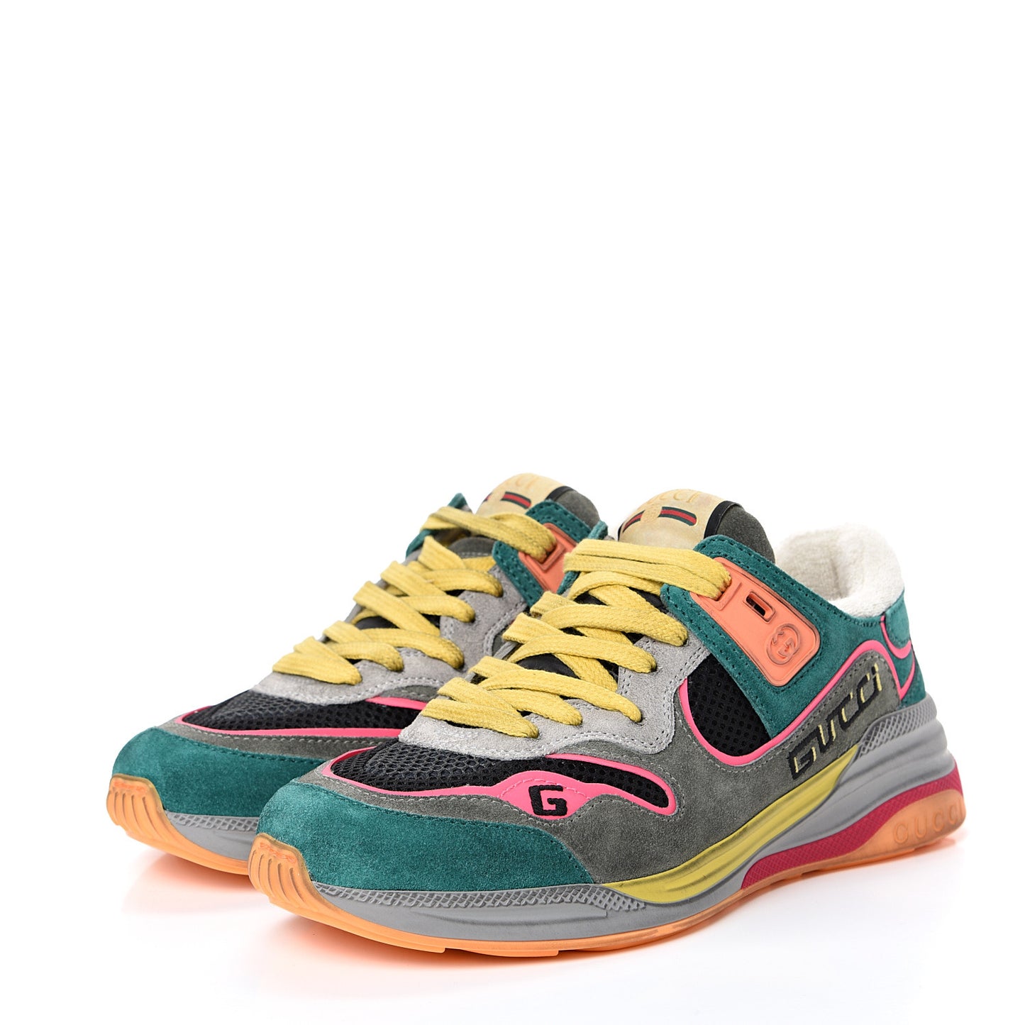 Suede Calfskin Womens Ultrapace Sneakers 35.5 Green