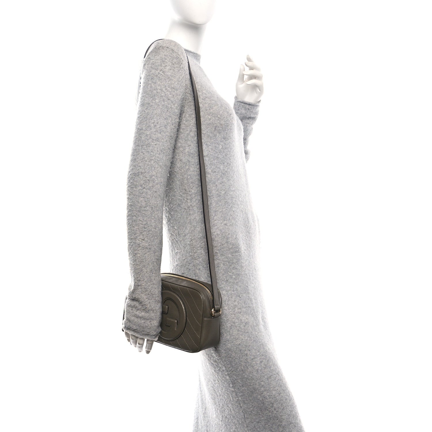 Gucci Sakai Be Green Calfskin Diagonal Stitched Small Blondie Shoulder Bag Craclet Brown 2 of 10