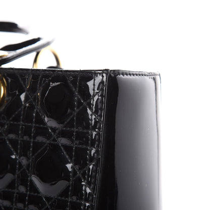 Christian Dior Patent Cannage Large Lady Dior Black 16 of 20