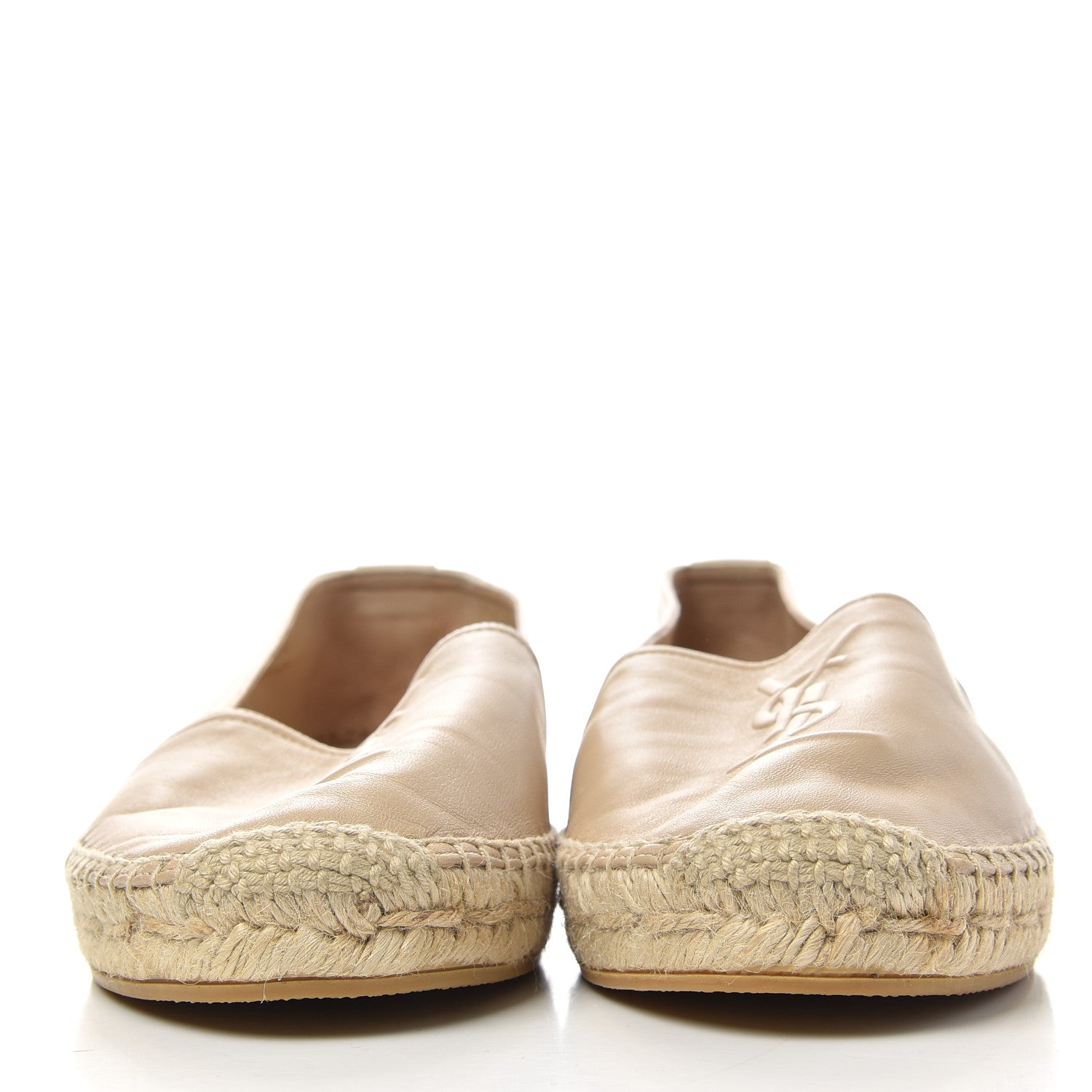 Saint Laurent Lambskin Monogram Espadrilles 40 Nude 2 of 11