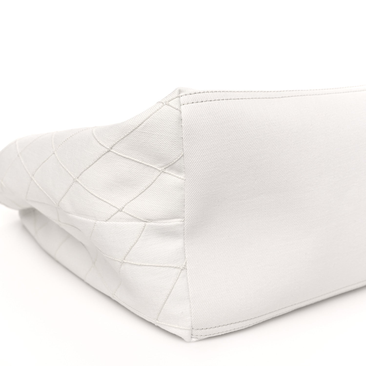 Chanel Denim Calfskin Quilted Coco Beach Small Shopping Tote White Black 10 of 11