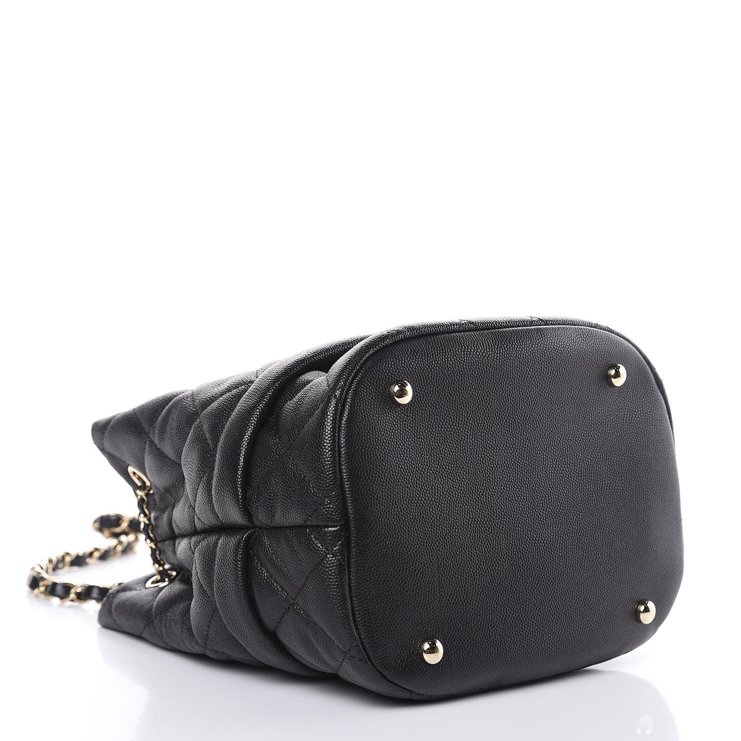 Chanel Caviar Quilted Rolled Up Bucket Drawstring Bag Black 4 of 9