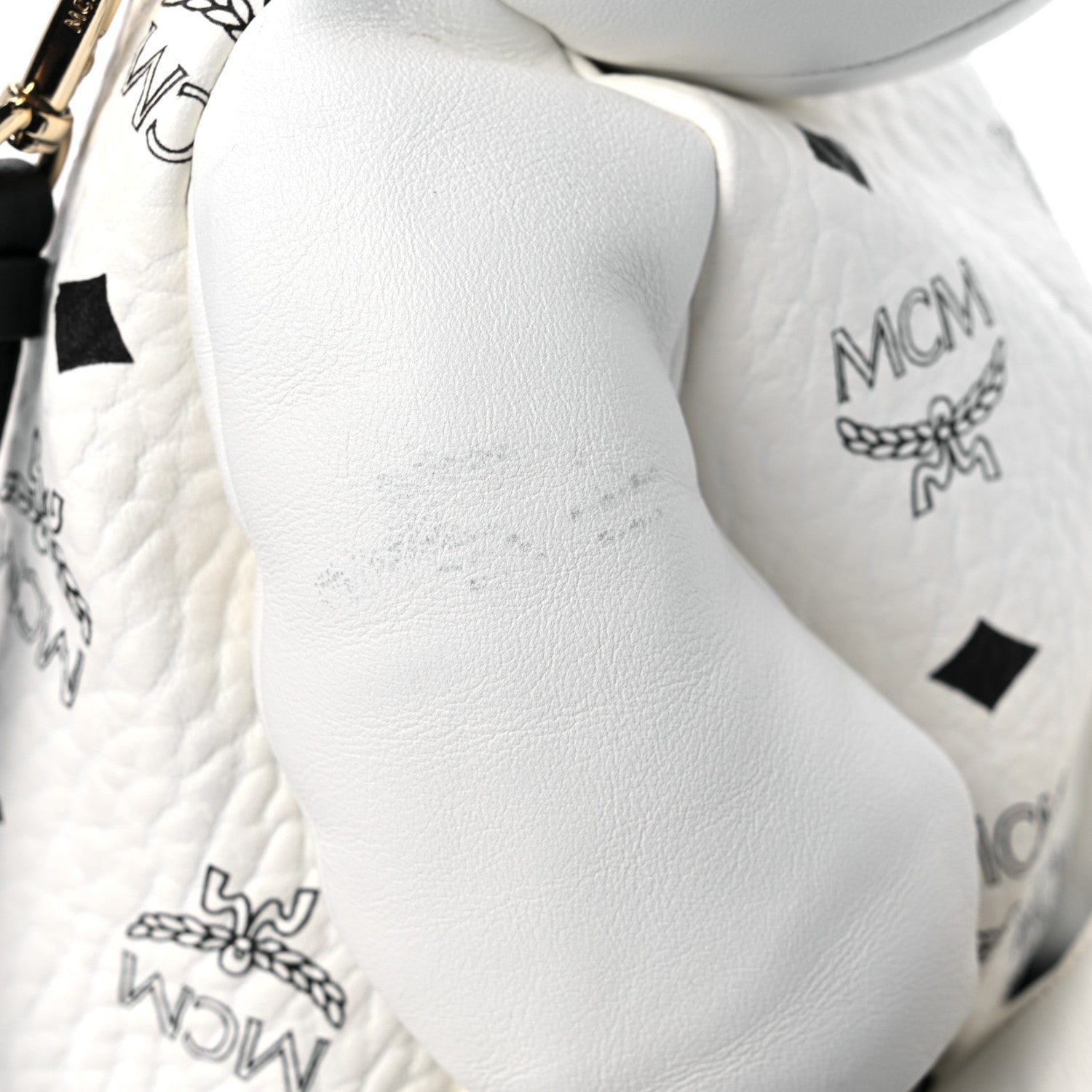 MCM Calfskin Visetos Rabbit Zoo Doll Crossbody White 12 of 12