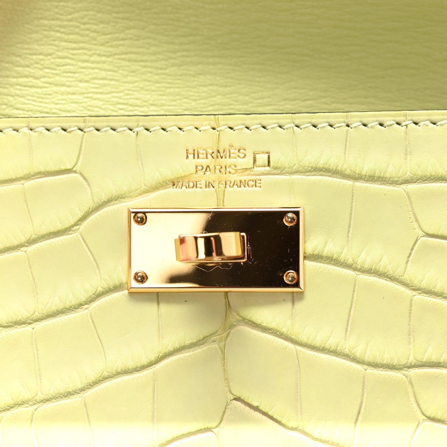 Hermes Matte Alligator Kelly Pocket Compact Wallet Jaune Bourgeon 6 of 10