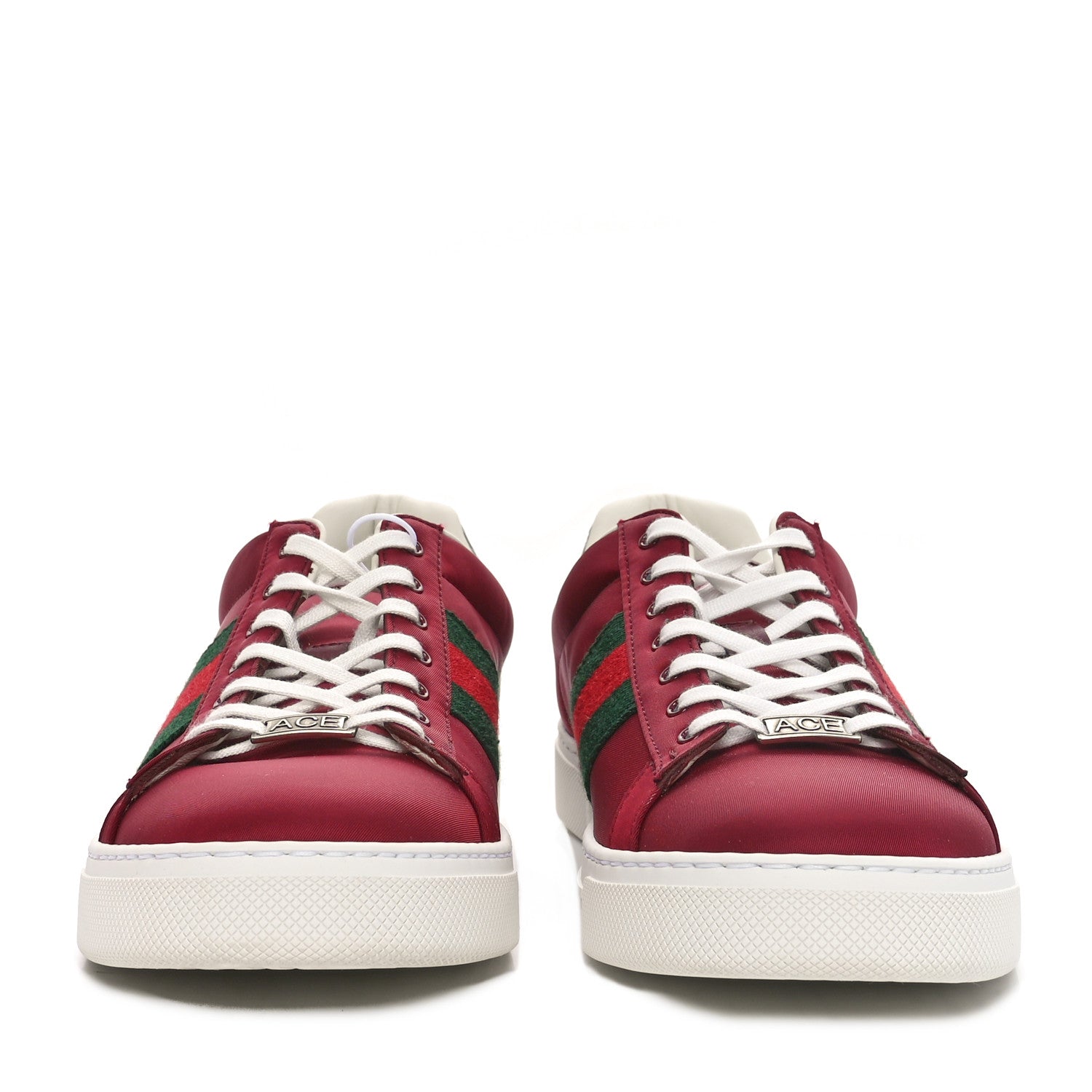 Gucci Econyl Nylon Diva Crocodile Web Mens Ace Sneakers 11 Rosso Ancora Vert 3 of 9