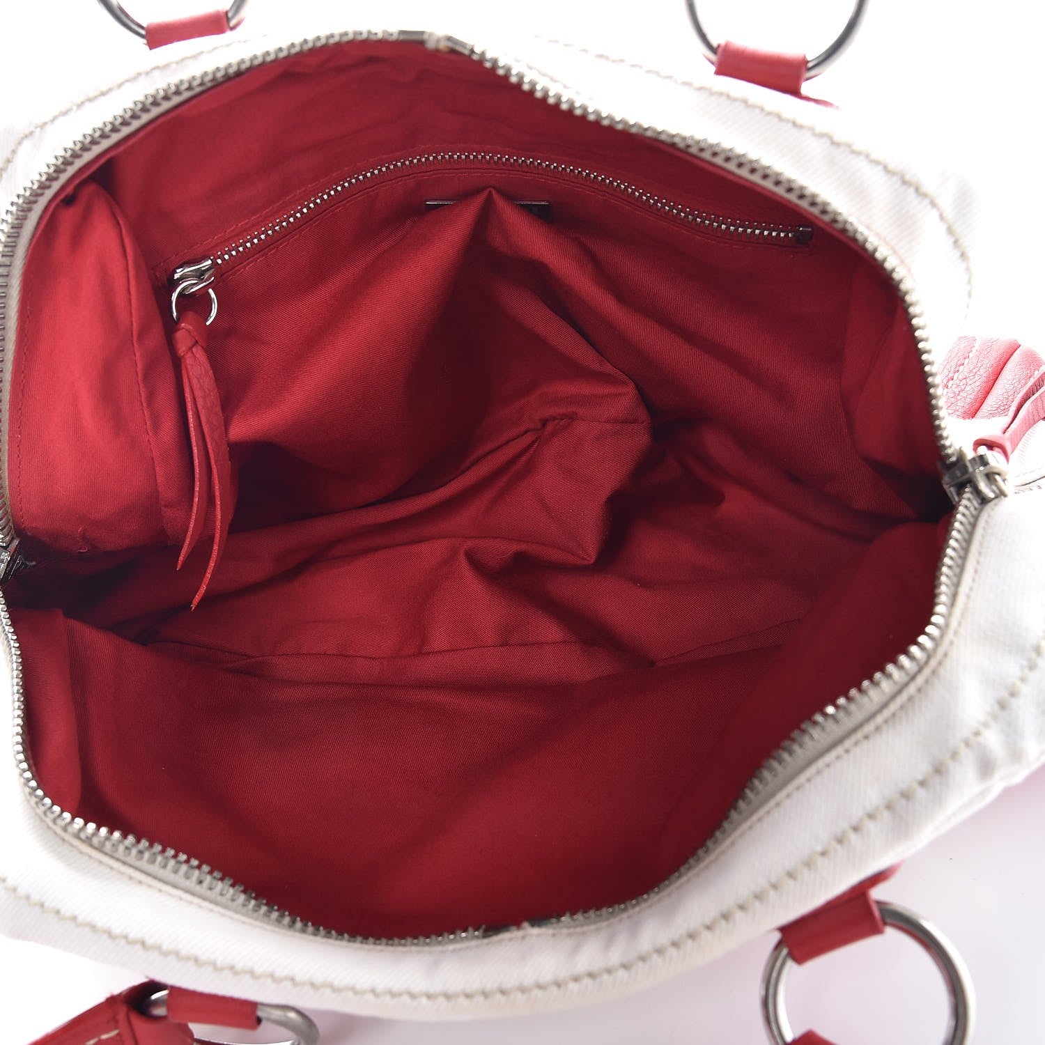 Miu Miu Canvas Calfskin Satchel Fuoco 5 of 9