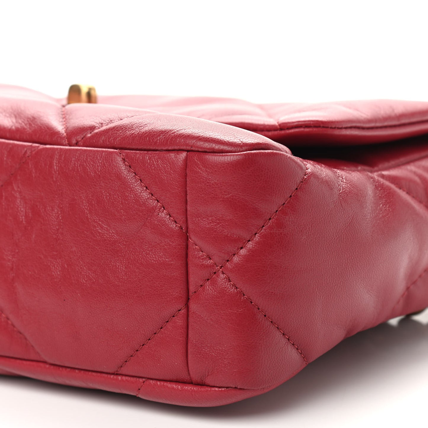 Goatskin Quilted Medium Chanel 19 Flap Red