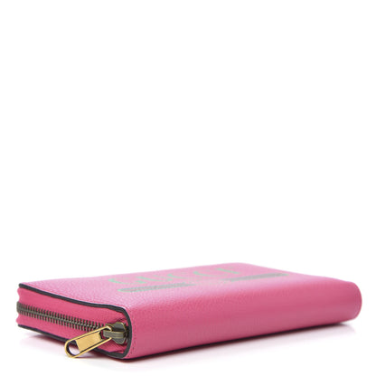Gucci Grained Calfskin Logo Zip Around Wallet Box Pink Green 5 of 11