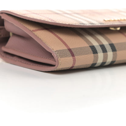 Burberry Haymarket Check Henley Wallet On Chain Dusty Pink 10 of 11