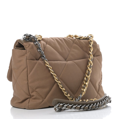 Chanel Canvas Quilted Large Chanel 19 Flap Bronze 3 of 11