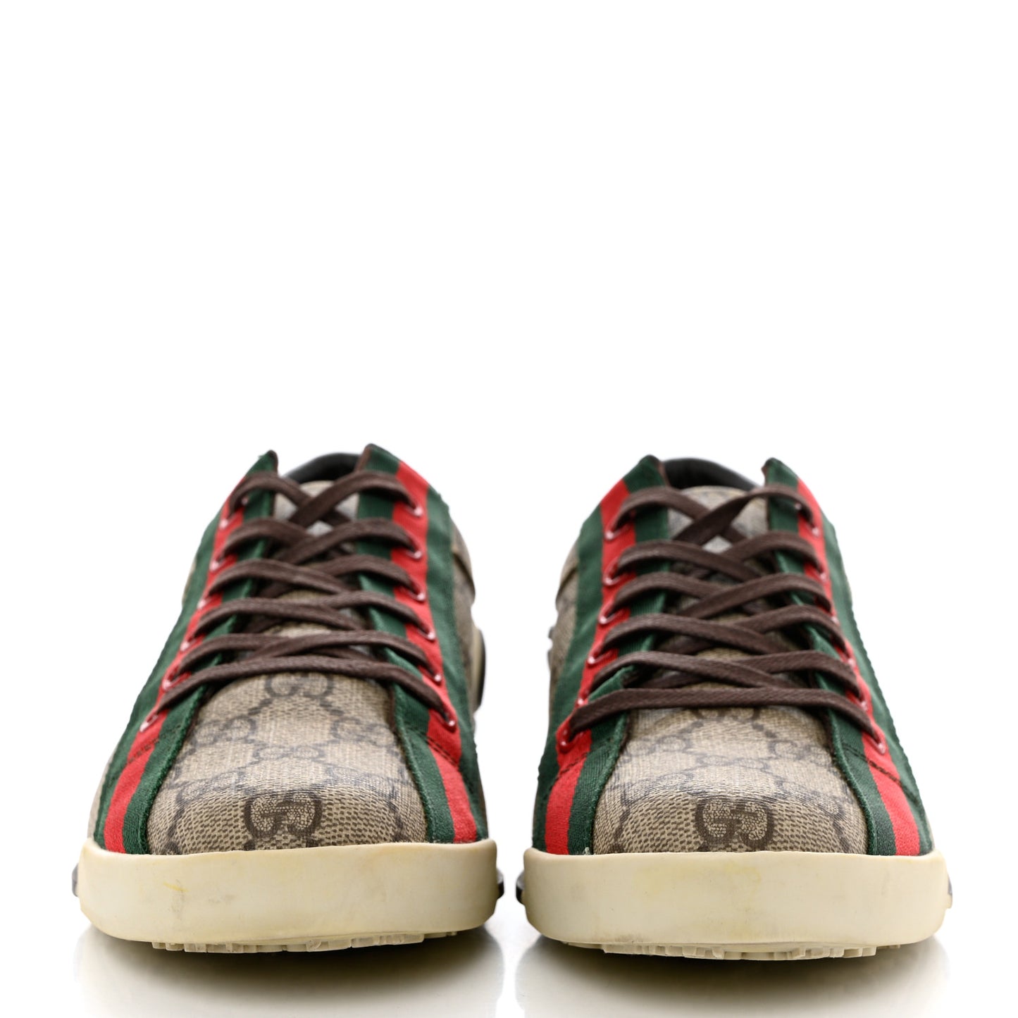GG Monogram Web Womens Script Sneakers 38.5 Brown