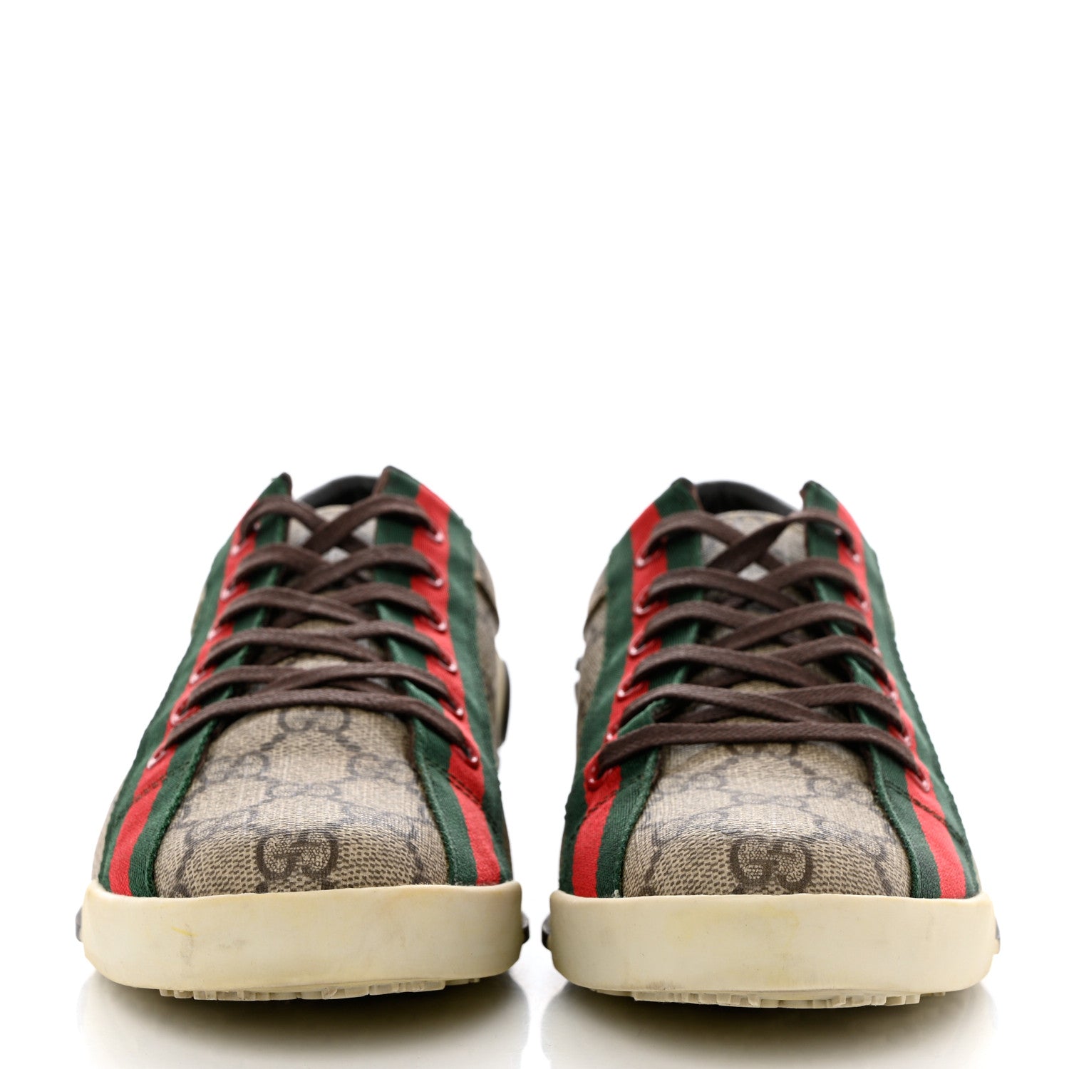 Gucci GG Monogram Web Womens Script Sneakers 38.5 Brown 2 of 13
