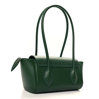 Salvatore Ferragamo Hammered Calfskin Small Firenze East West Tote Bag Forest Green 3 of 10