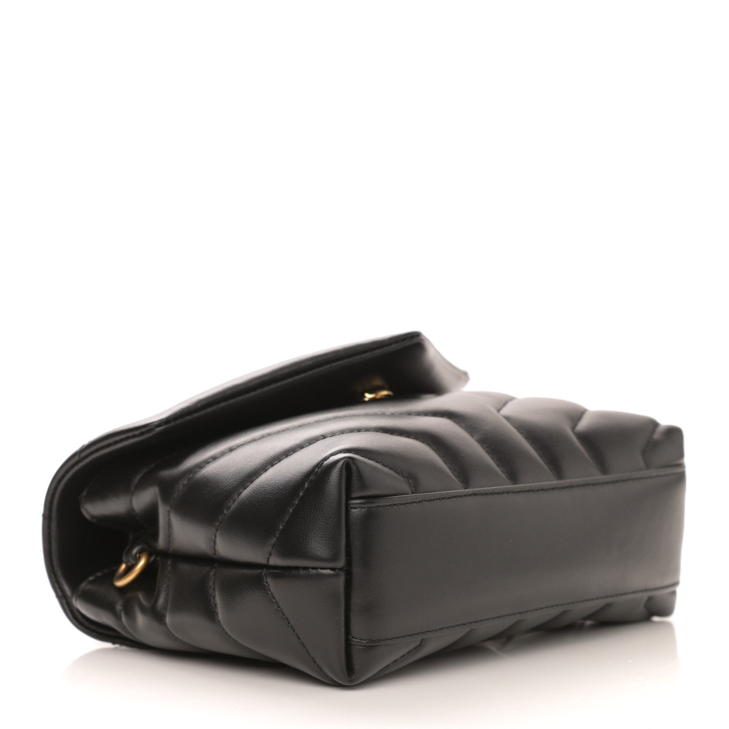 Saint Laurent Calfskin Y Quilted Monogram Toy Loulou Crossbody Bag Black 4 of 9