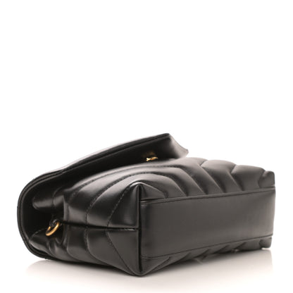 Saint Laurent Calfskin Y Quilted Monogram Toy Loulou Crossbody Bag Black 4 of 9
