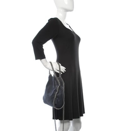 Stella McCartney Shaggy Deer Mini Falabella Fold Over Tote Navy 3 of 11
