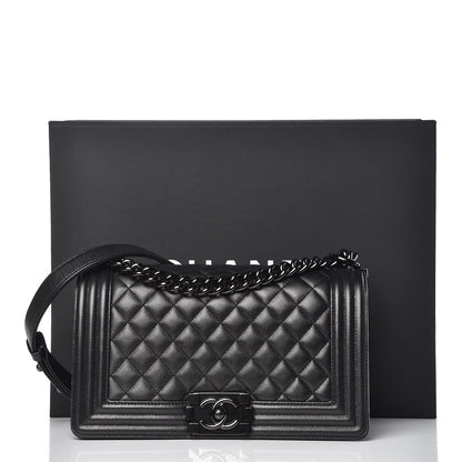 Chanel Caviar Quilted Medium Boy Flap So Black 7 of 7