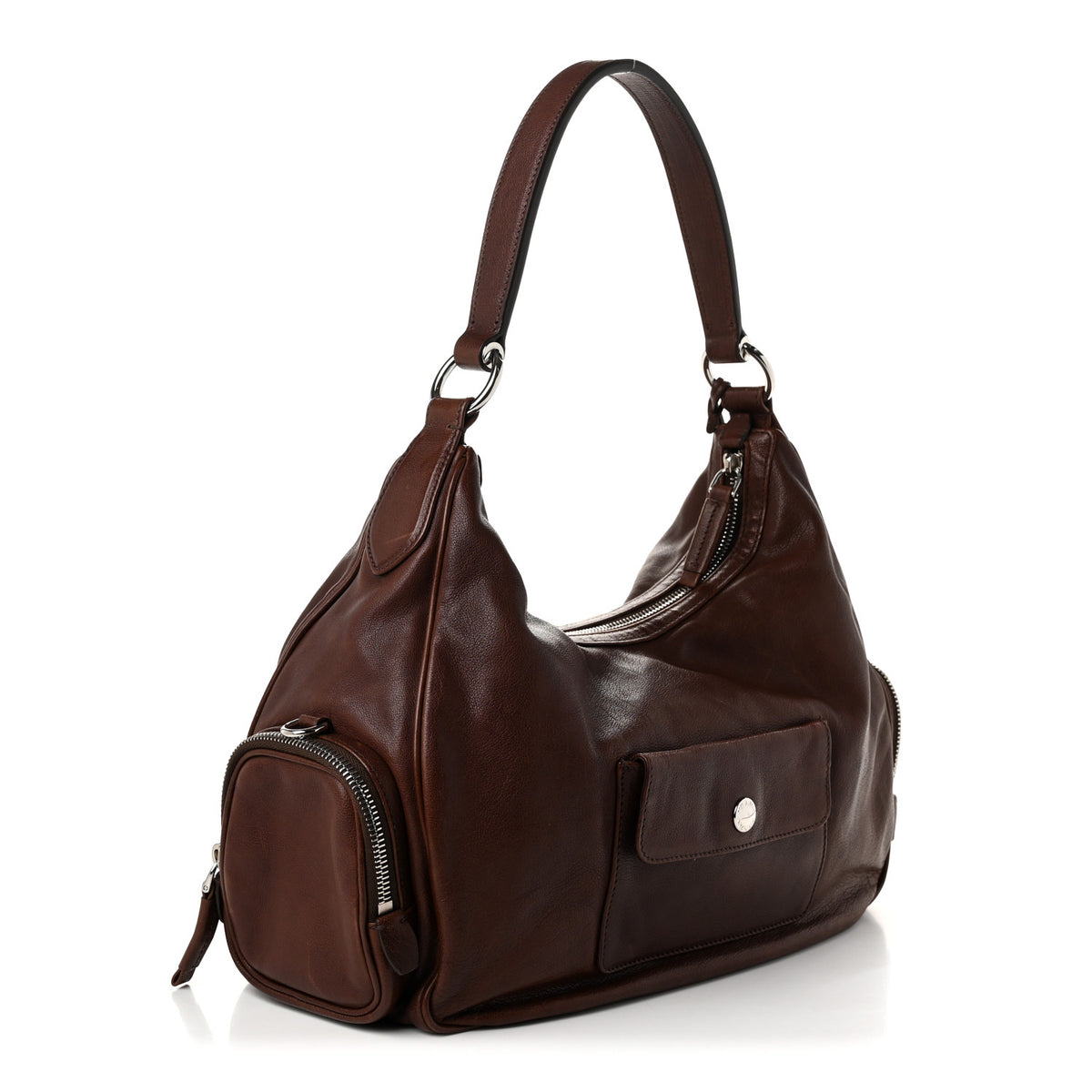 Prada Washed Calfskin Re-Edition 2005 Sacca Hobo Cocoa 3 of 9