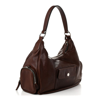 Prada Washed Calfskin Re-Edition 2005 Sacca Hobo Cocoa 3 of 9