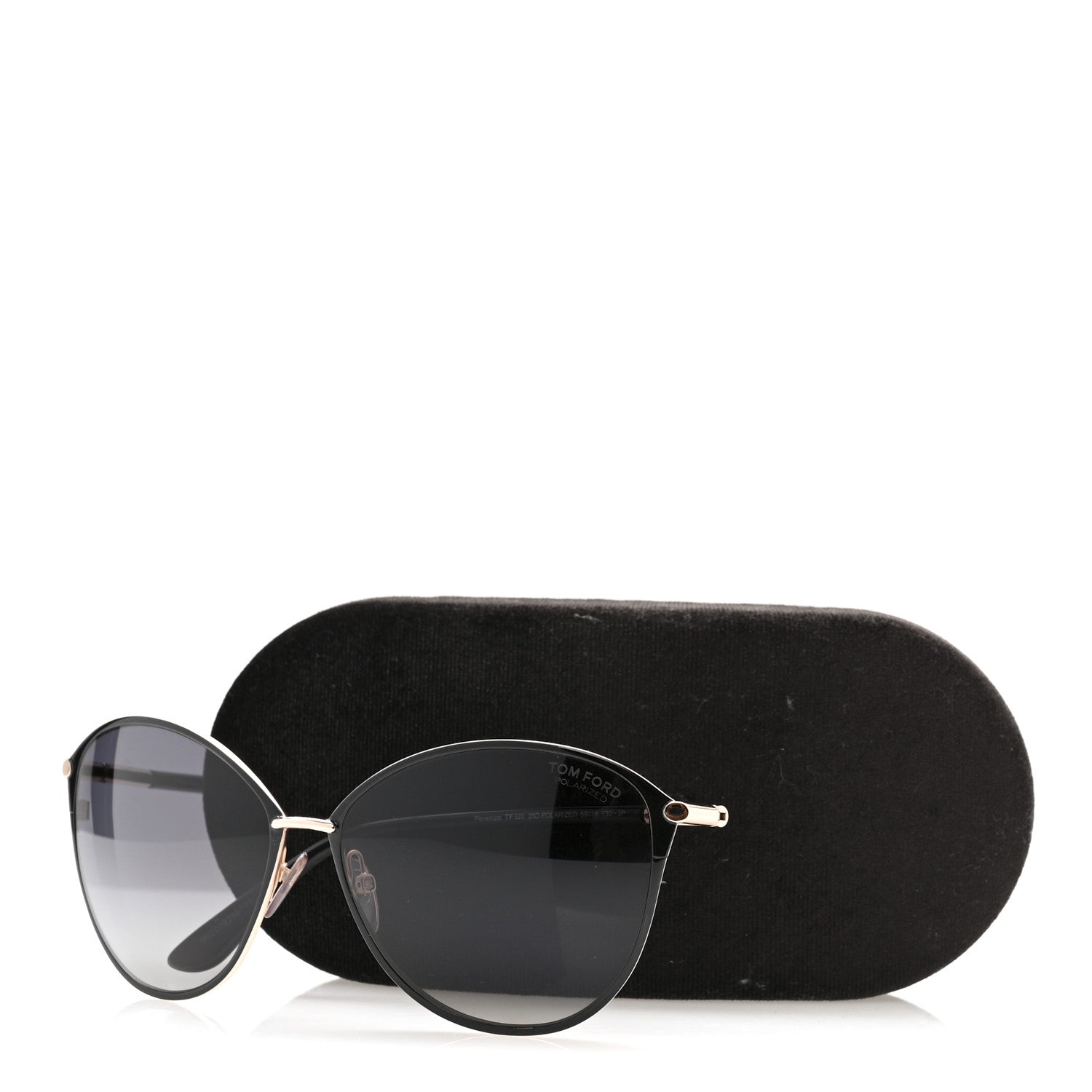 Tom Ford Penelope Vintage Round Sunglasses TF320 Black 8 of 8