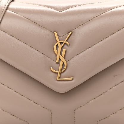 Saint Laurent Calfskin Y Quilted Monogram Toy Loulou Crossbody Bag Latte 8 of 12