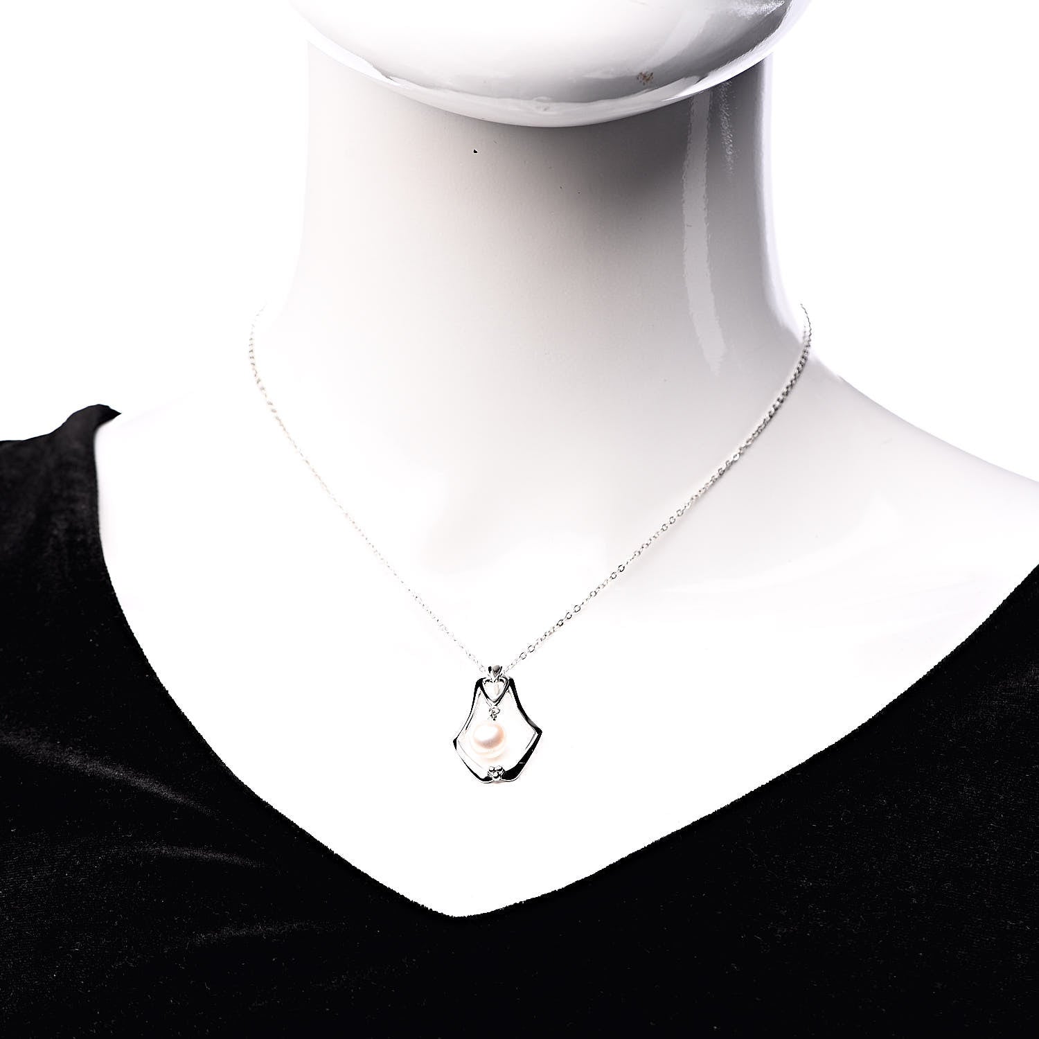 Mikimoto Sterling Silver Akoya Pearl 7mm Drop Pendant Necklace 2 of 7