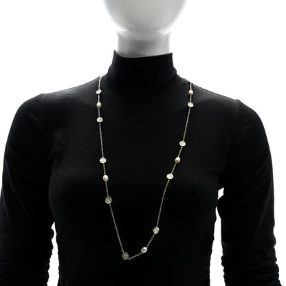 Tiffany Sterling Silver Cultured Pearl Hibiscus Flower Station Necklace 2 of 5