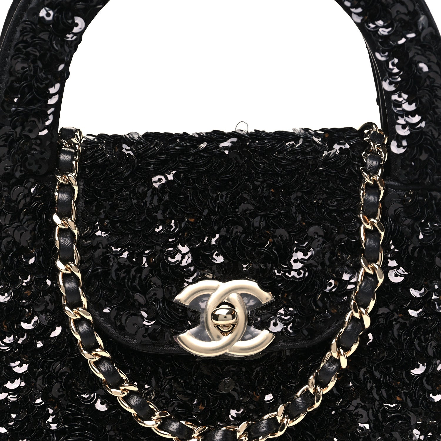 Chanel Sequin Nano Kelly Shopper Black 8 of 10