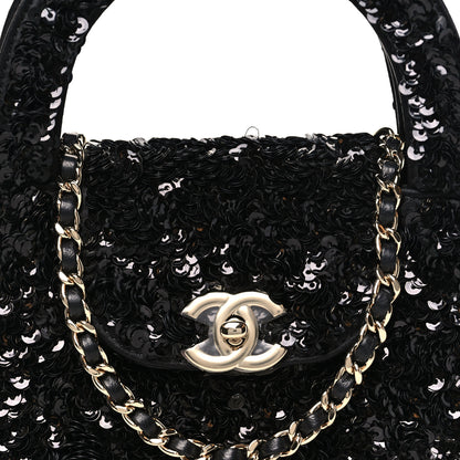Chanel Sequin Nano Kelly Shopper Black 8 of 10