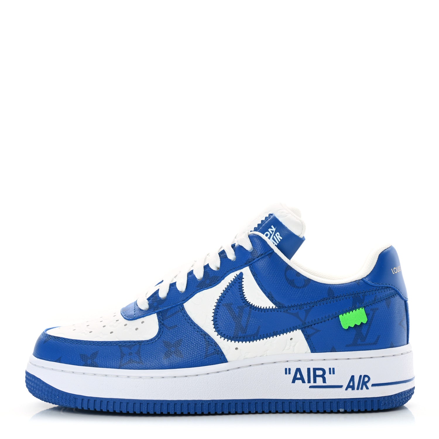 Louis Vuitton X NIKE AIR FORCE 1 Calfskin Monogram Mens Sneakers 6 Blue 1 of 12