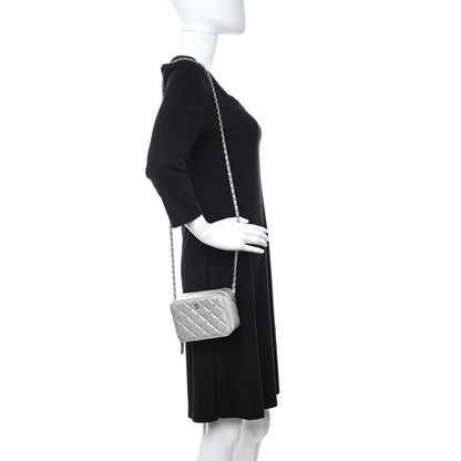 Chanel Metallic Caviar Quilted Camera Bag Silver 3 of 12