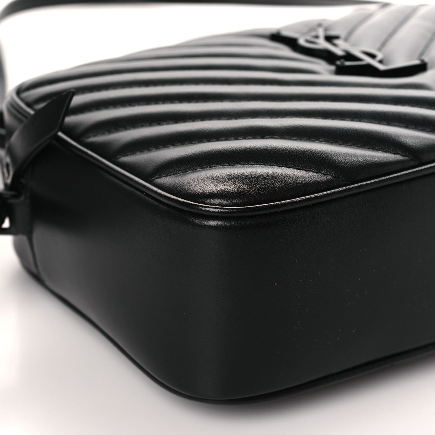 Saint Laurent Calfskin Matelasse Monogram Monochrome Lou Camera Bag Black 8 of 10