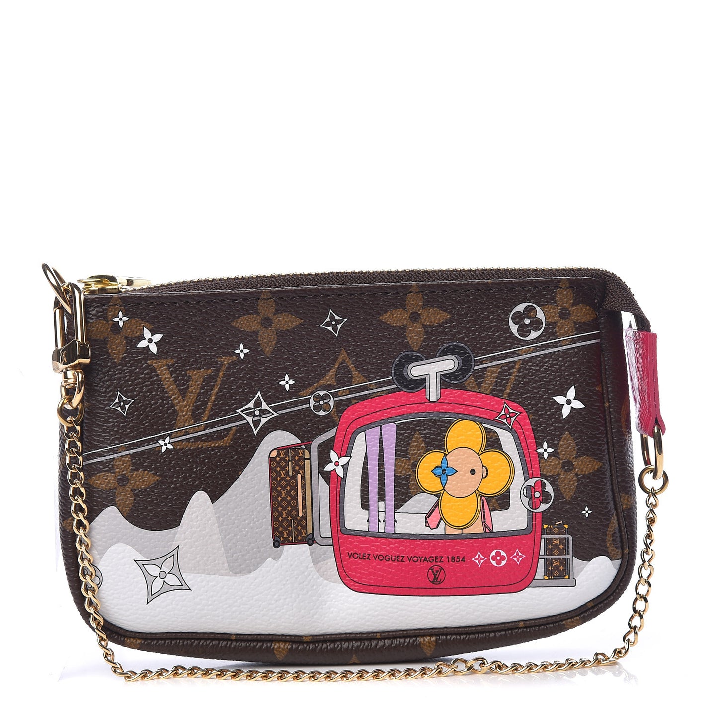 Monogram 2019 Christmas Animation Mini Courchevel Pochette Accessories Fuchsia