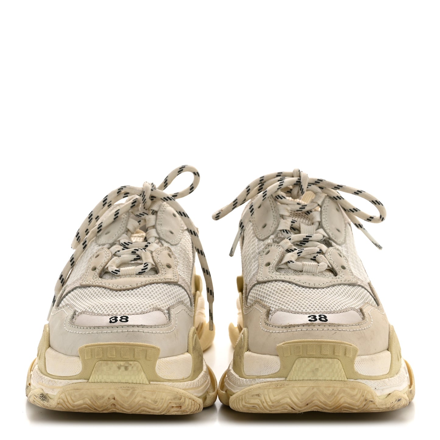 Fabric Mesh Womens Triple S Sneakers 38 White
