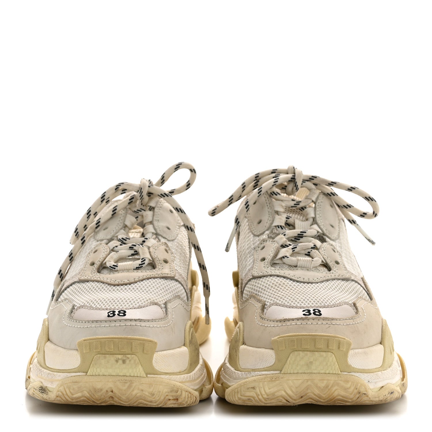 Balenciaga Fabric Mesh Womens Triple S Sneakers 38 White 3 of 10