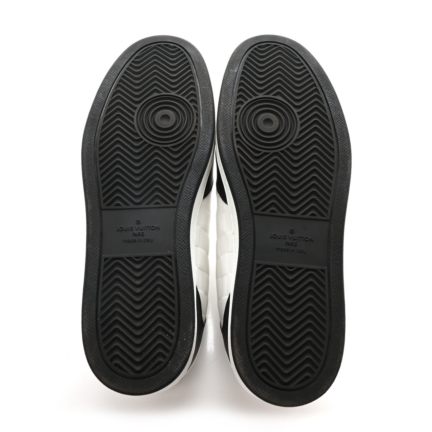 Louis Vuitton Calfskin Maxi Damier Mens Rivoli Sneakers 8.5 Black White 6 of 8