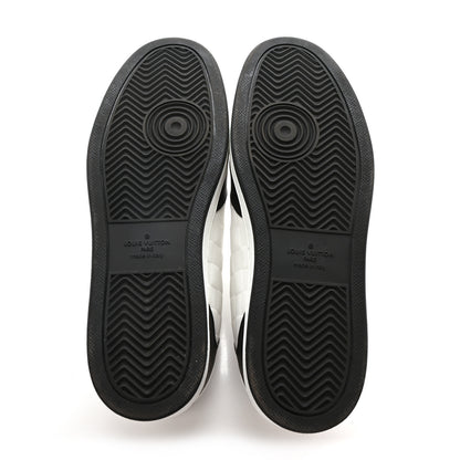 Louis Vuitton Calfskin Maxi Damier Mens Rivoli Sneakers 8.5 Black White 6 of 8